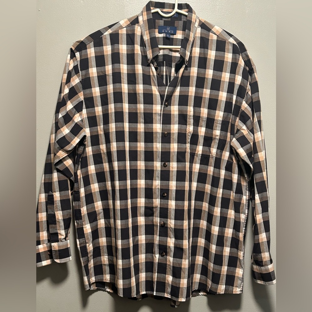 Men’s Chatham Cloth ENRO Button Down Plaid Shirt Size 2XL Tall